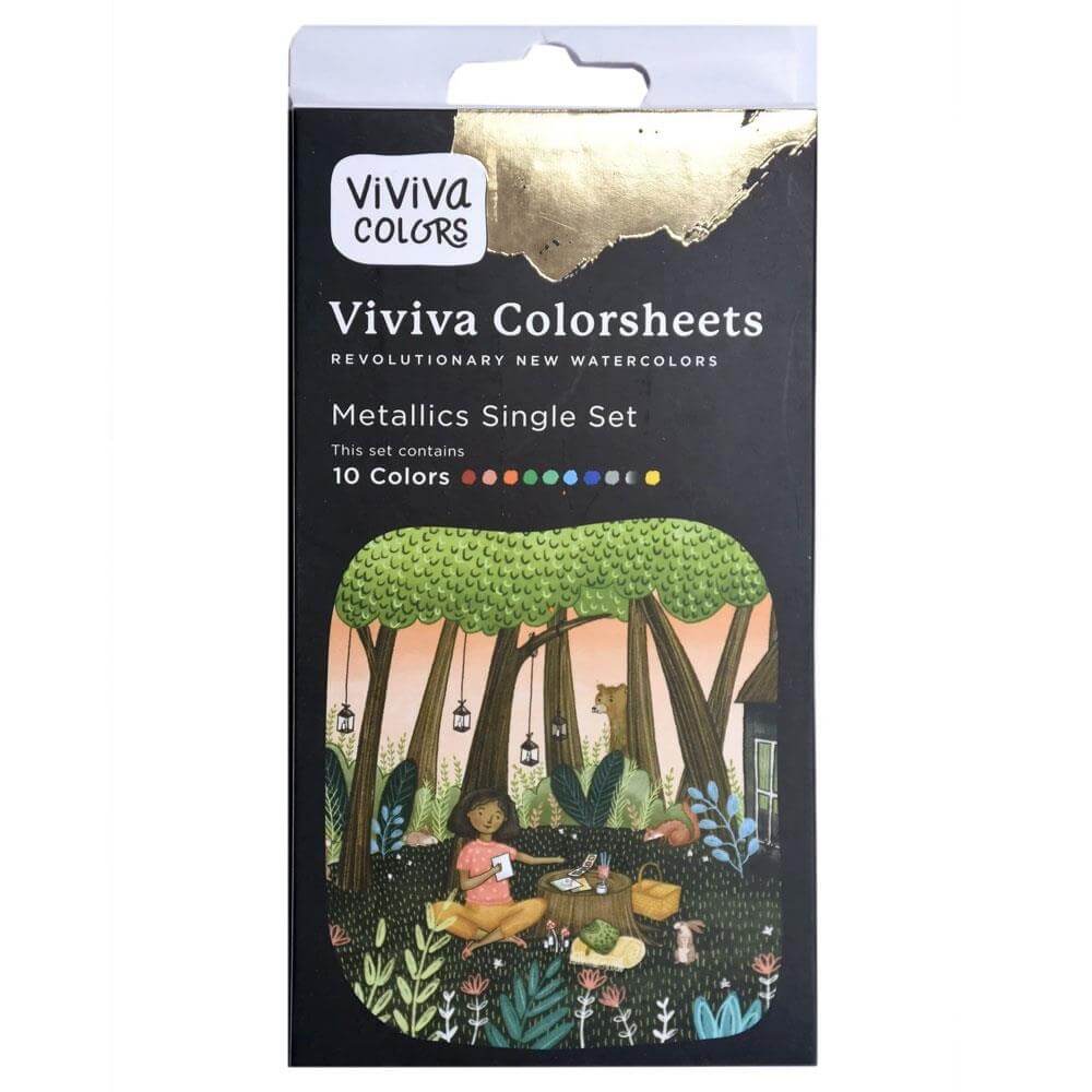 Viviva Watercolour Colorsheets Metallics Set